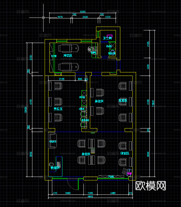 16套美容美发店施工图2026最新整理合集cad施工图
