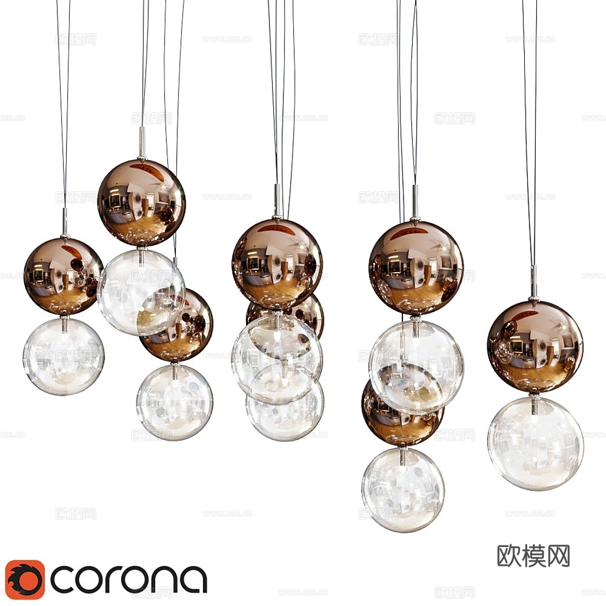 意大利卡特兰阿波罗吊灯3d模型下载