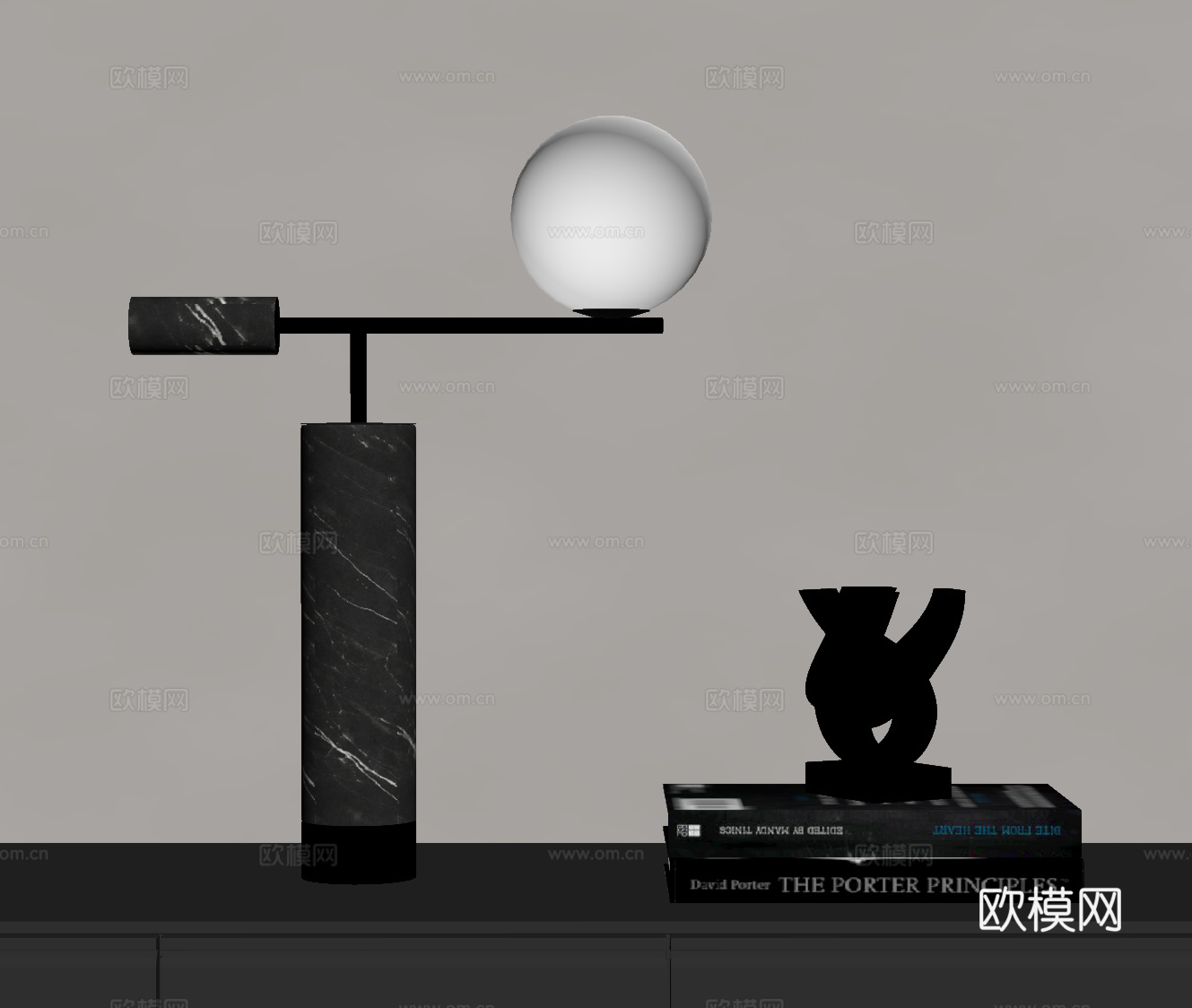 现代意式台灯su模型