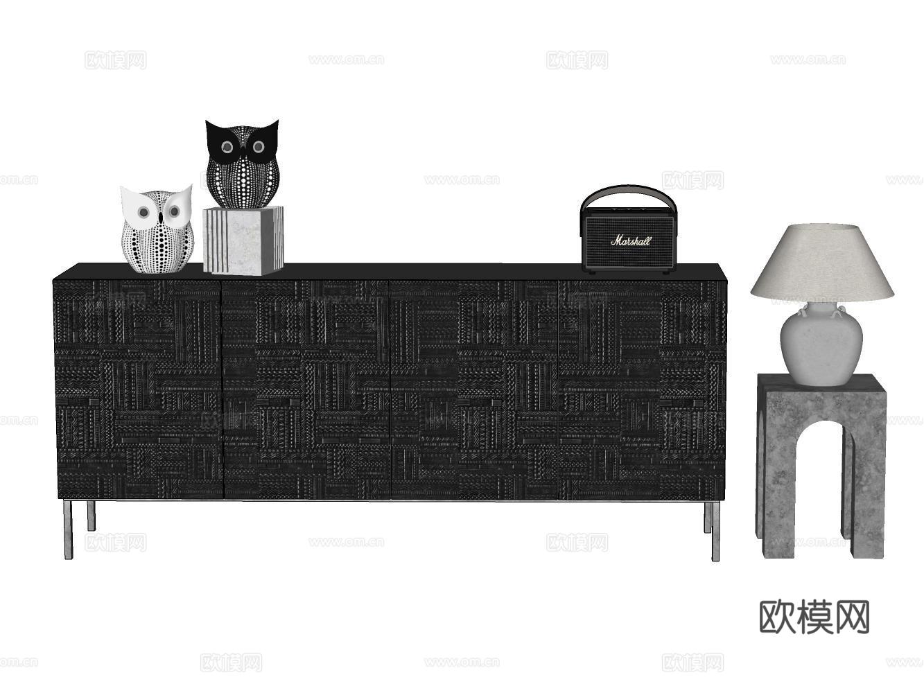 沙发休闲椅茶几su模型