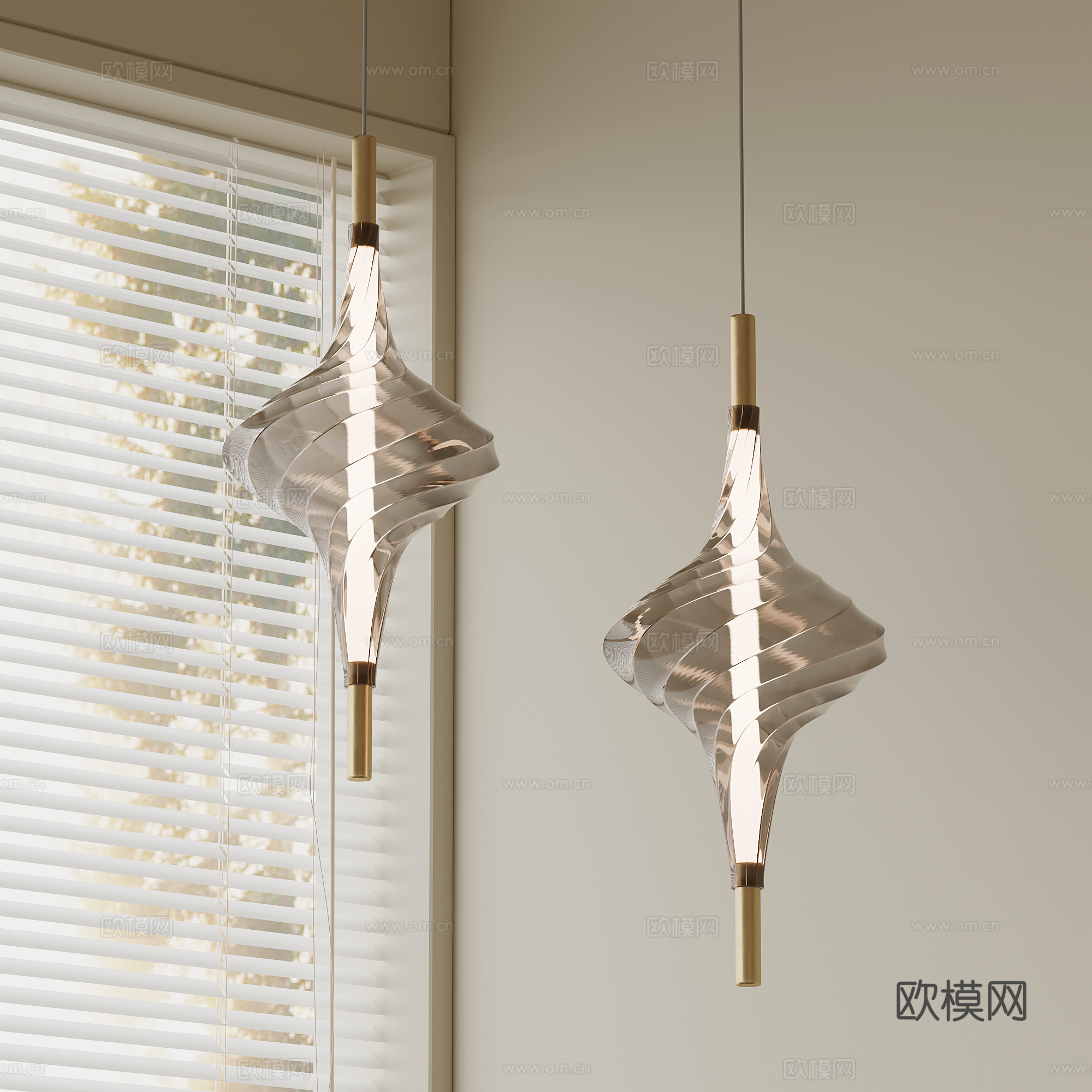 现代轻奢吊灯 玻璃吊灯su模型
