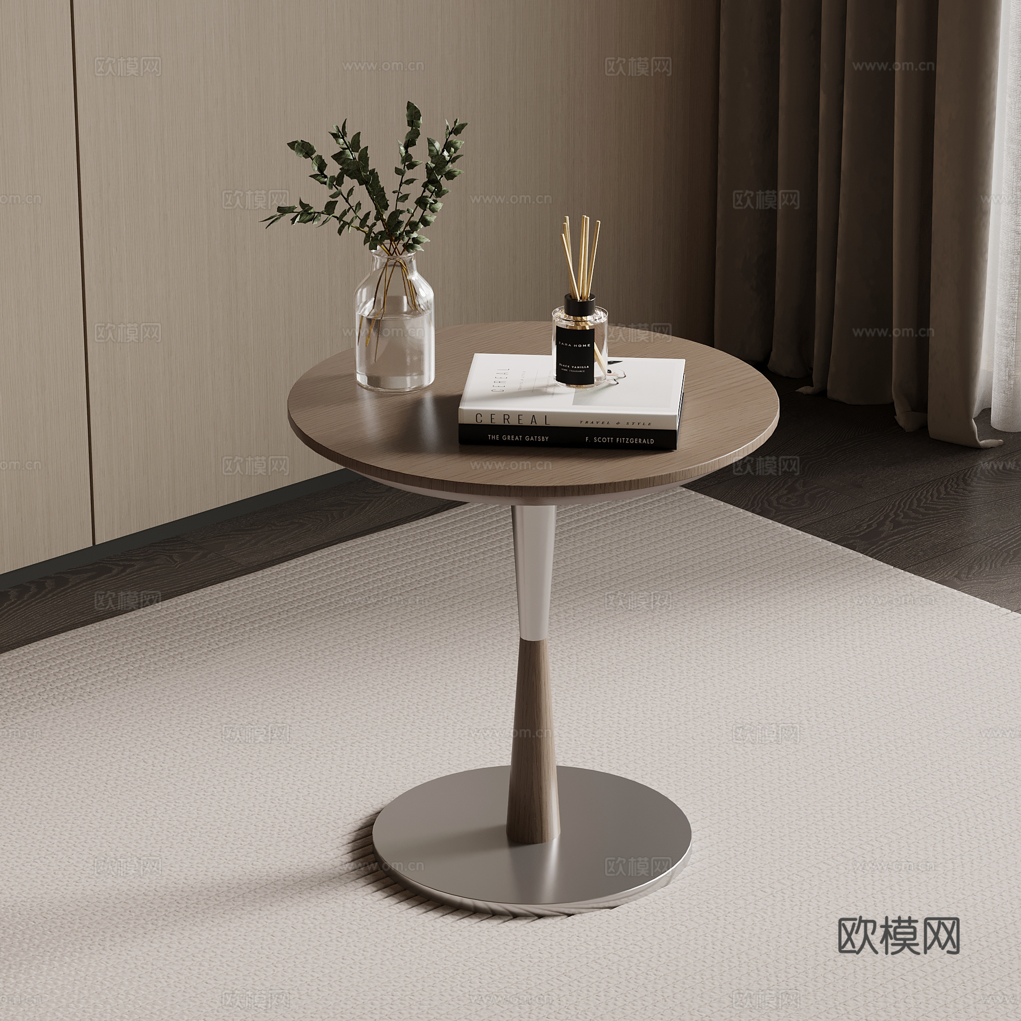 现代意式边几 角几圆几su模型