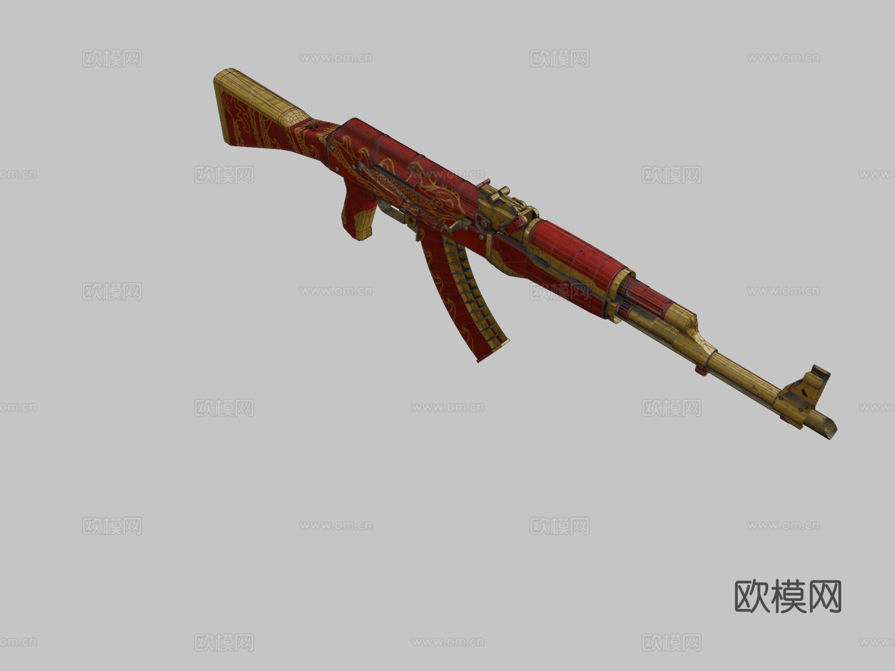 AK47鬼龙3d模型下载（渲染图2）