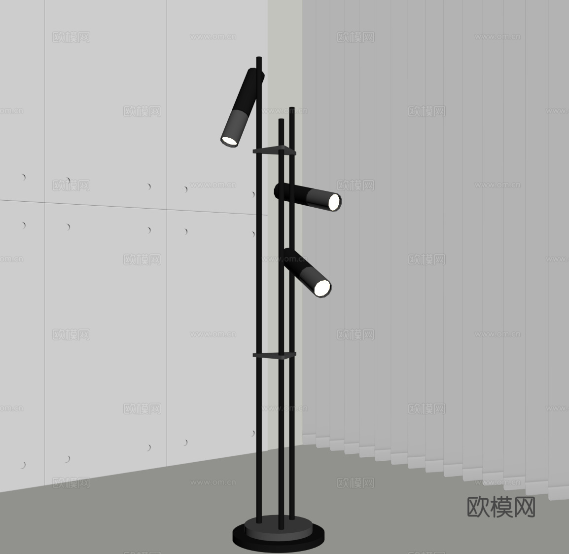 现代意式落地灯 筒灯射灯su模型