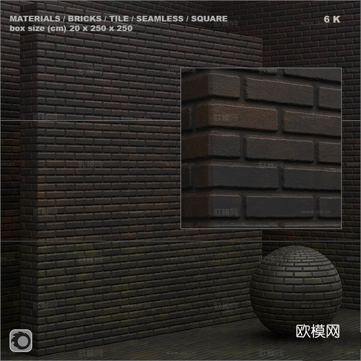 无缝材质 - 砖石、瓷砖套装53d模型下载