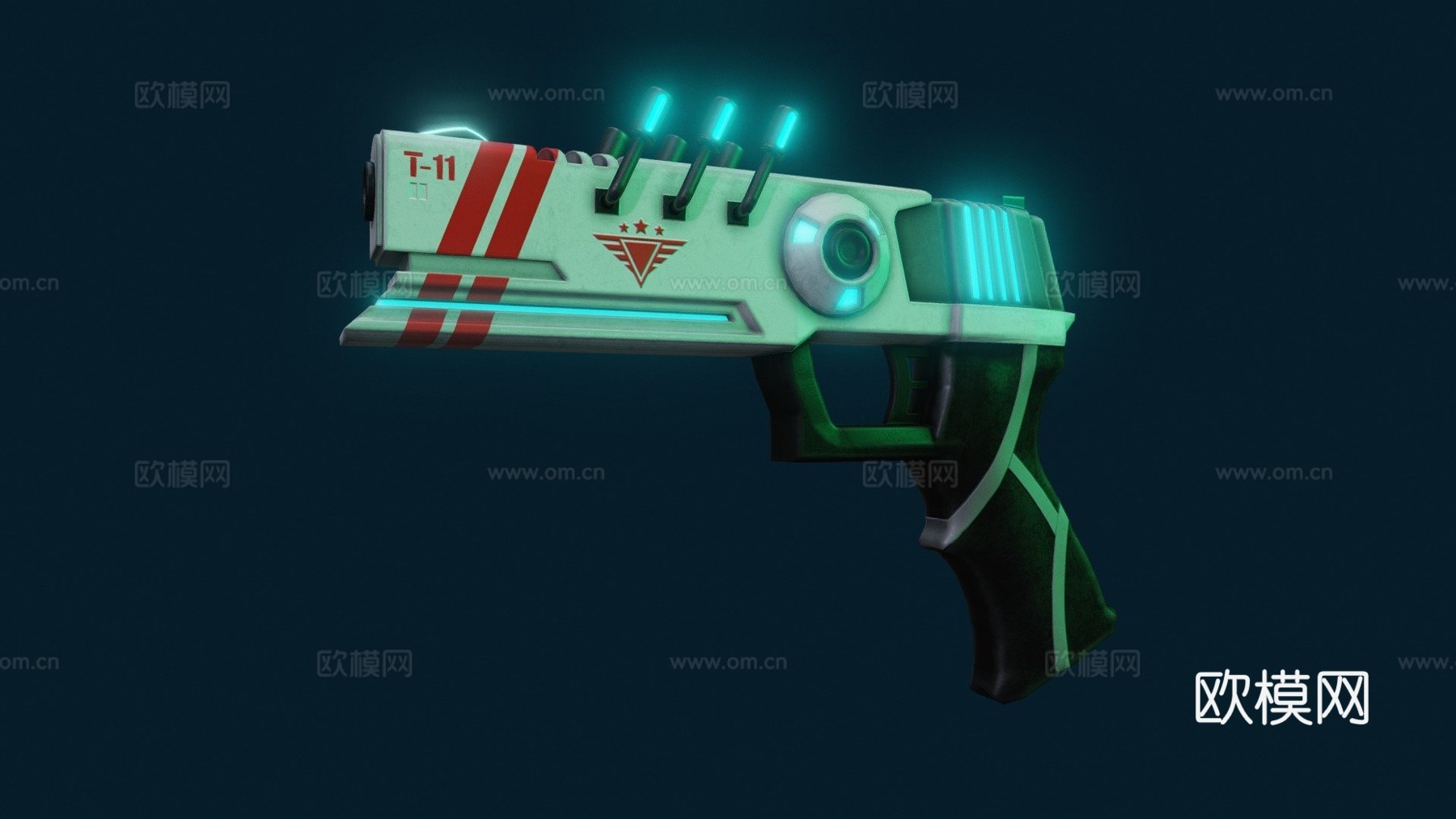 赛博朋克枪T113d模型下载（渲染图1）