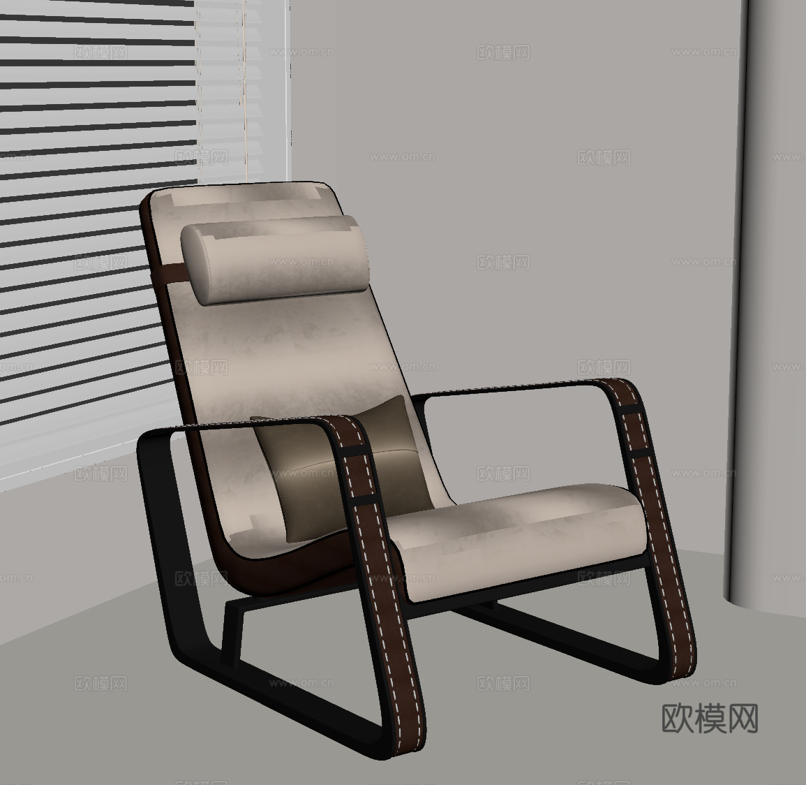 现代意式躺椅 休闲椅su模型