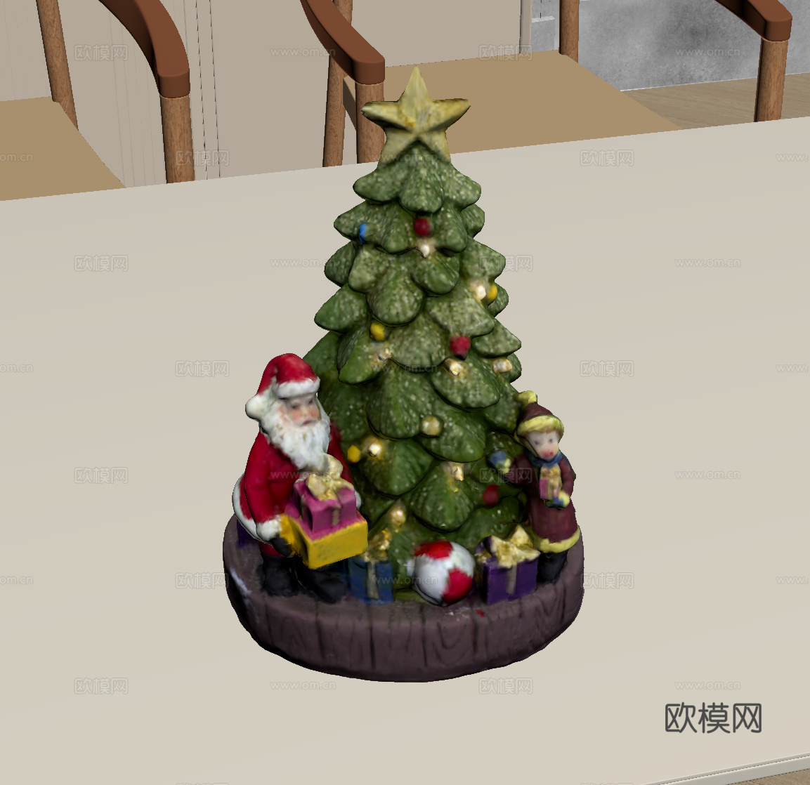 现代摆件 儿童摆件 圣诞树su模型