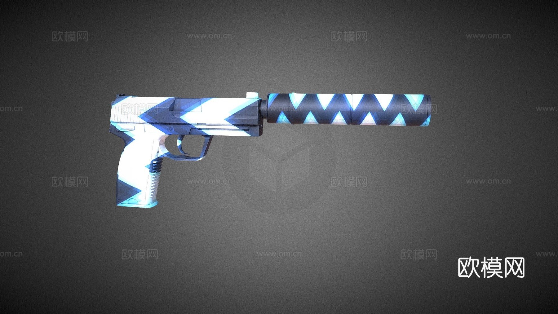 USP质子枪3d模型下载（渲染图1）