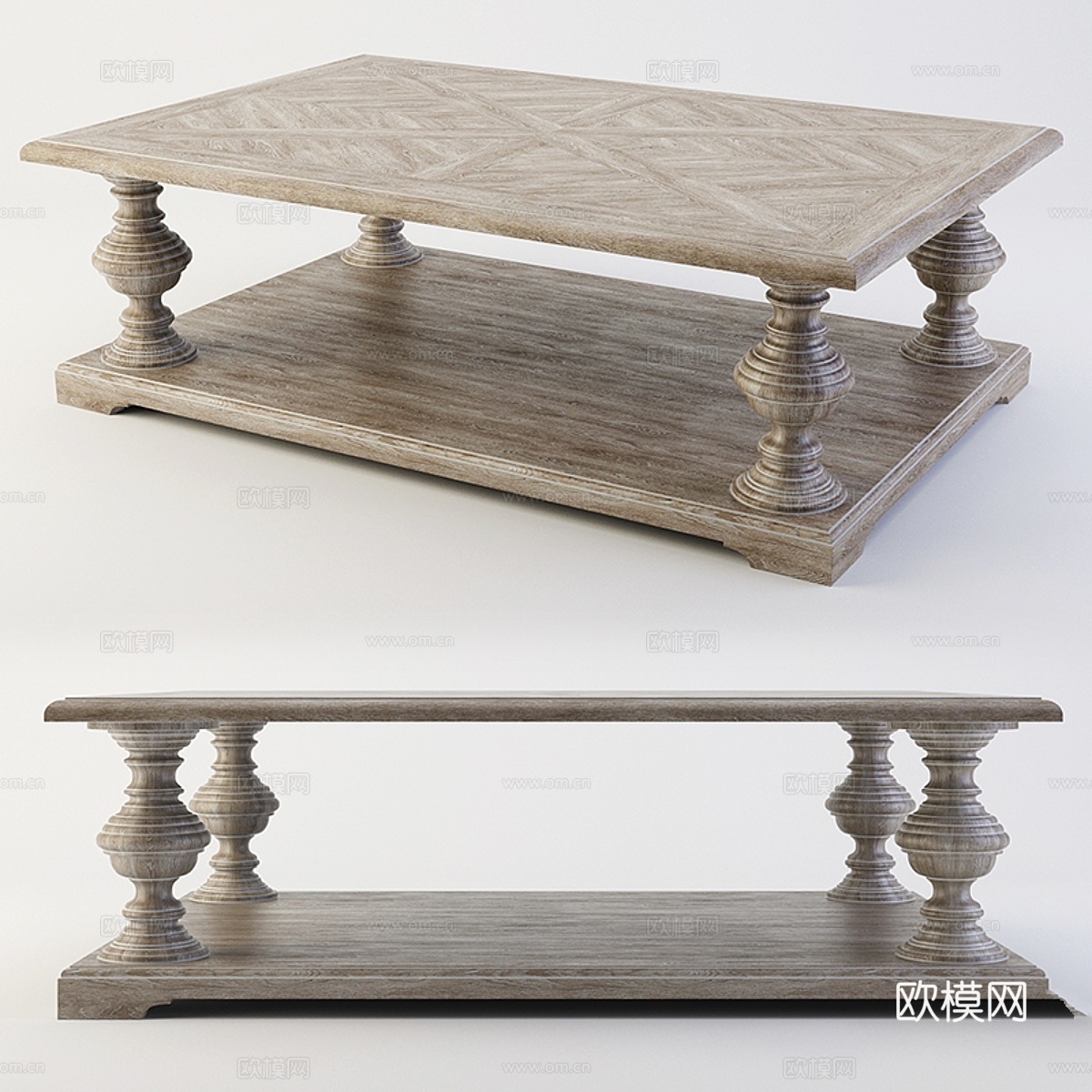 Bernhardt Campania咖啡桌 (370-0233d模型下载