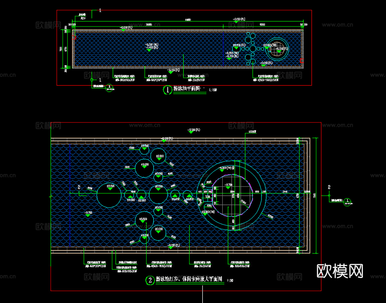 20套游泳池CAD图纸2026最新整理合集cad施工图