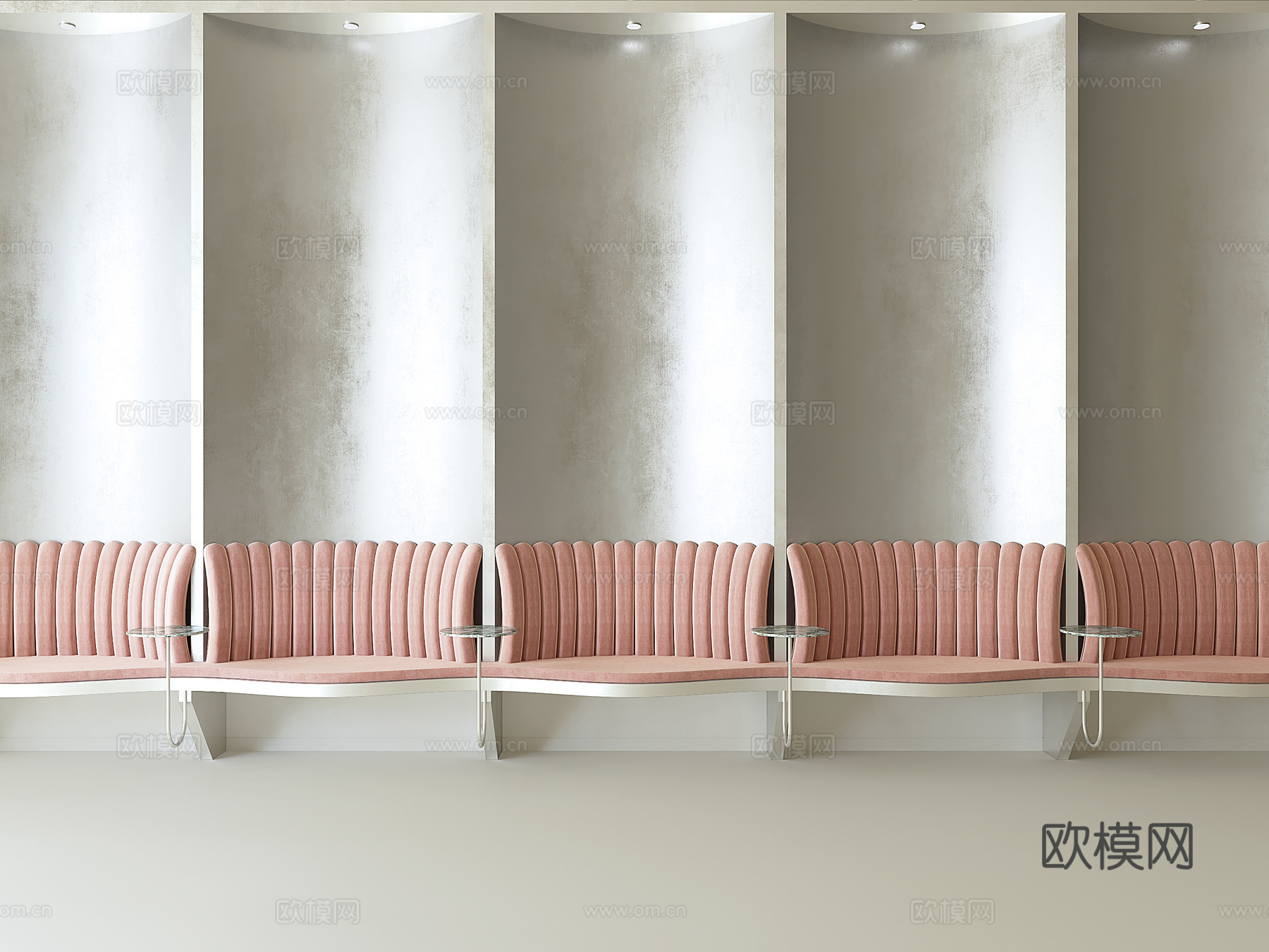 现代卡座沙发3d模型下载