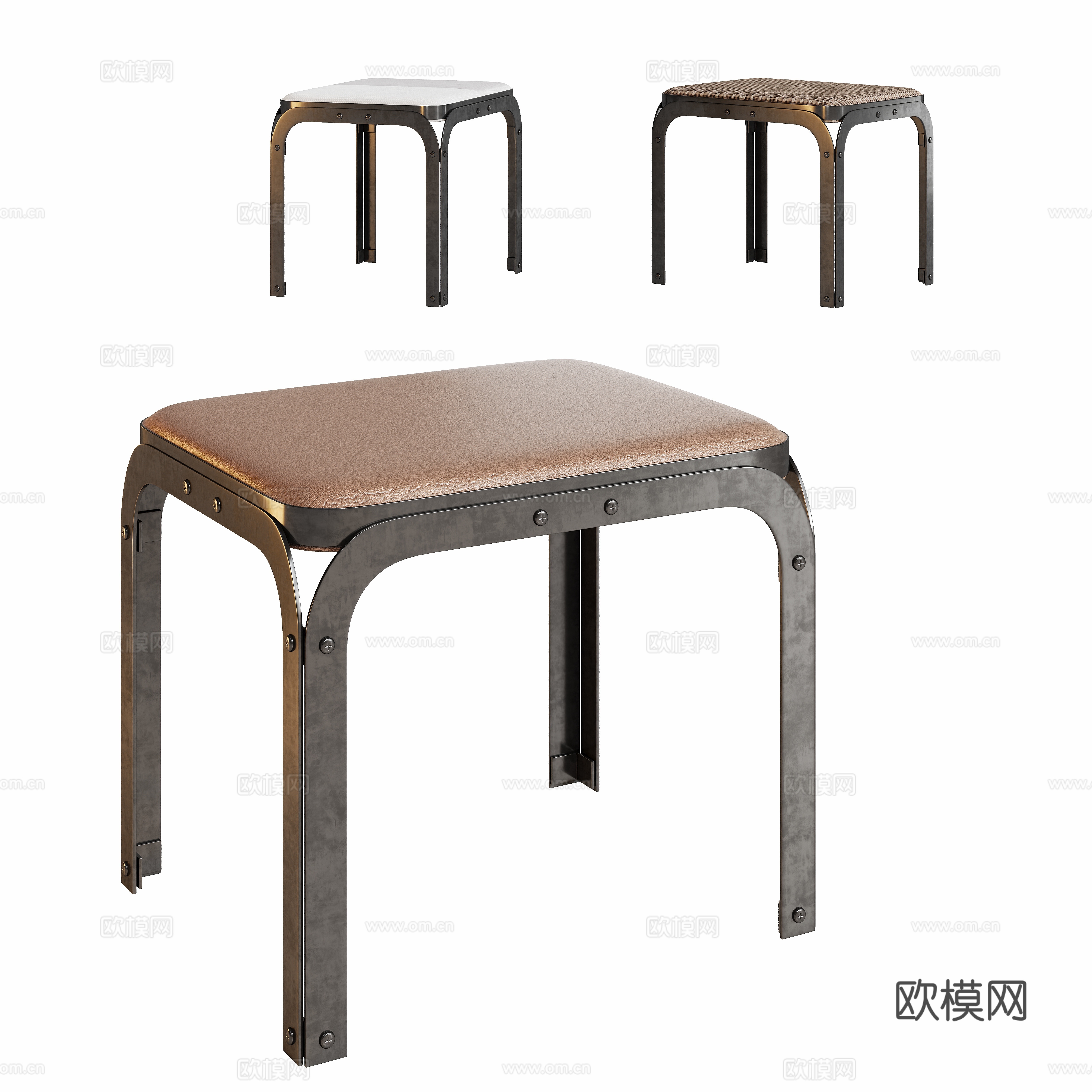 现代金属凳子su模型