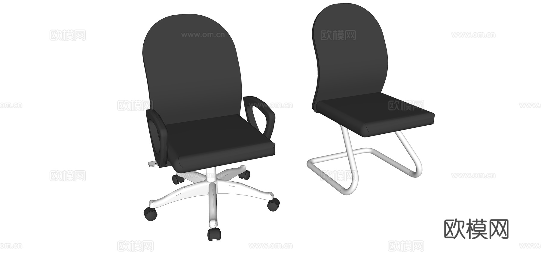 办公椅 办公家具su模型