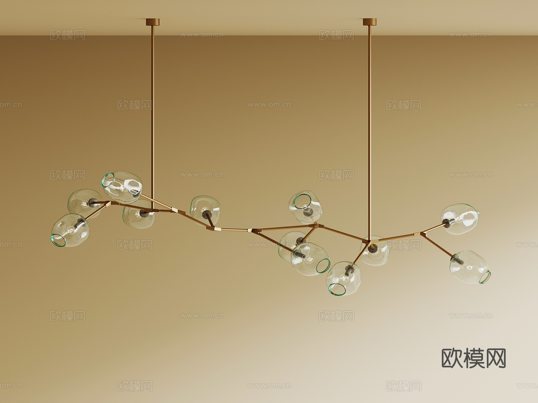 新中式吊灯su模型下载（渲染图1）