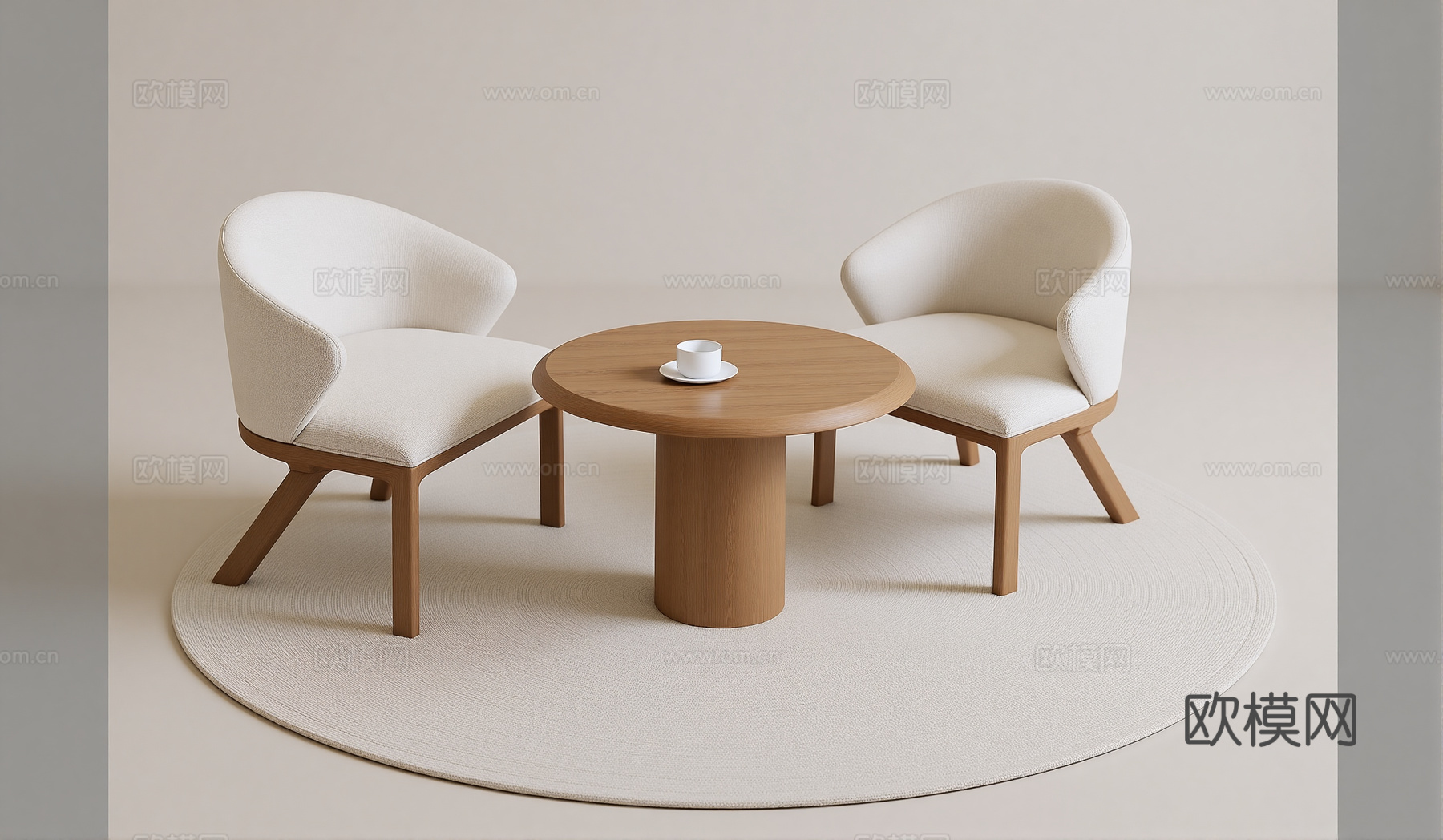 现代北欧休闲桌椅su模型
