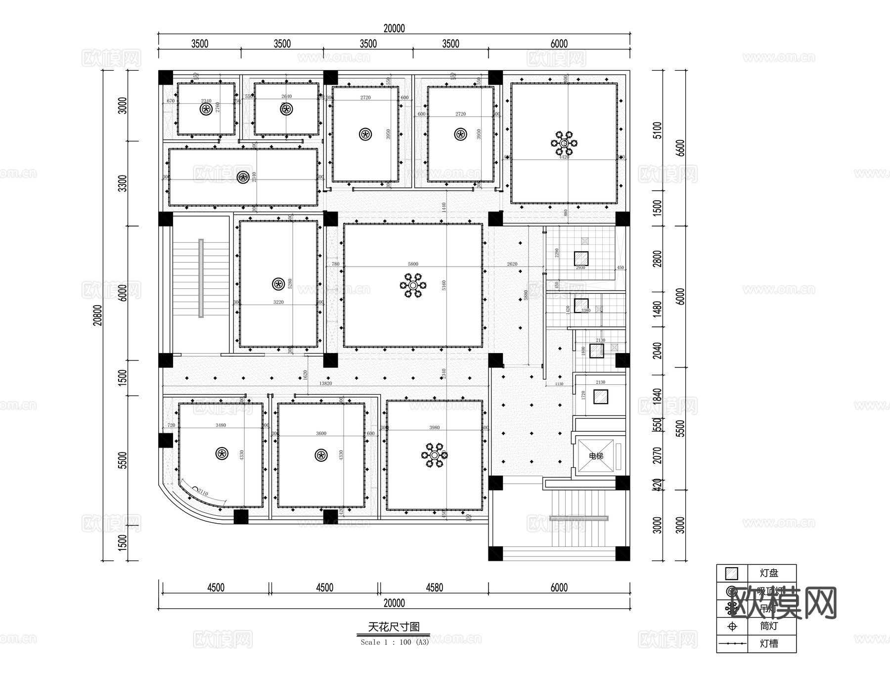 茶室会所装修施工图cad施工图