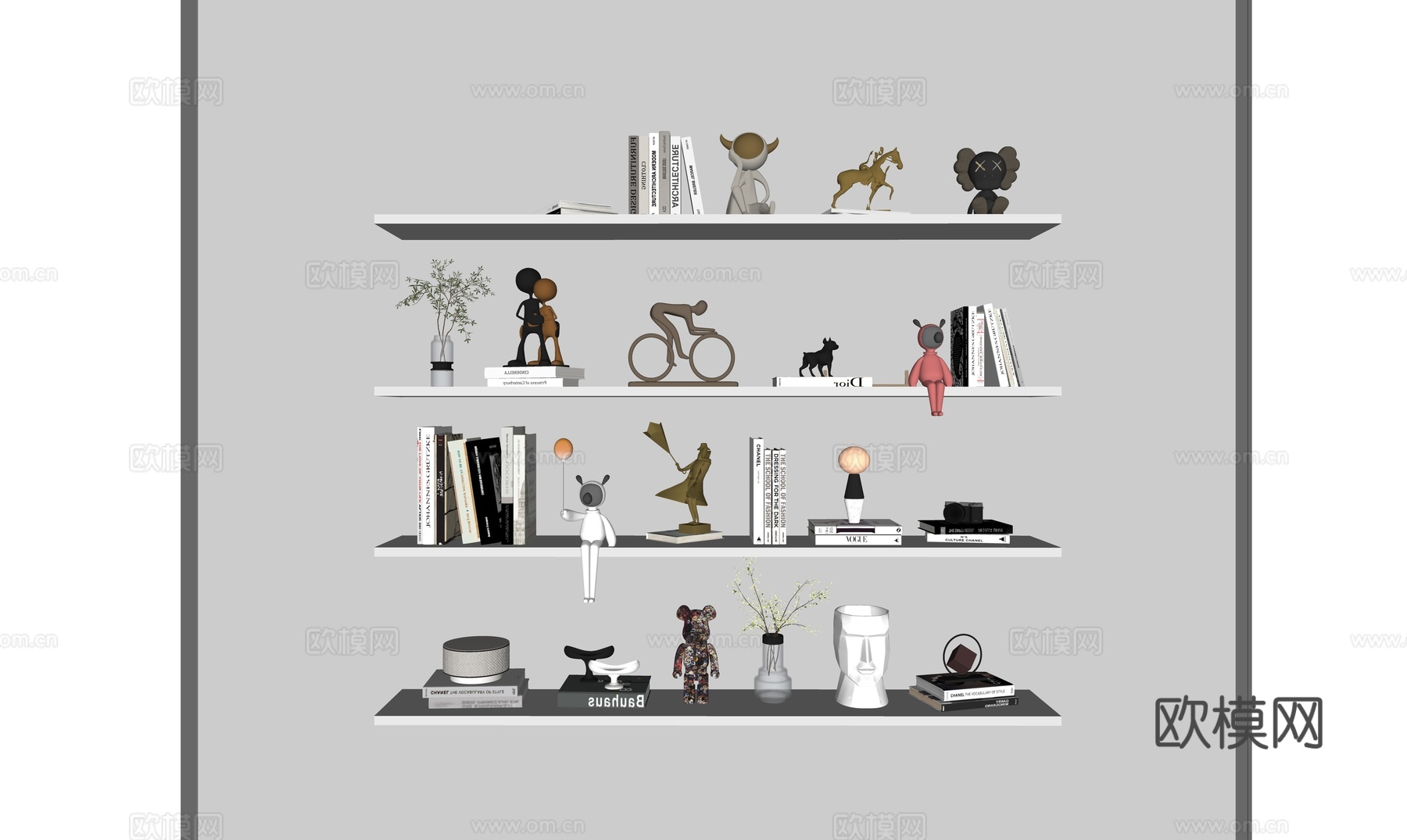 现代吧台装饰品摆件su模型