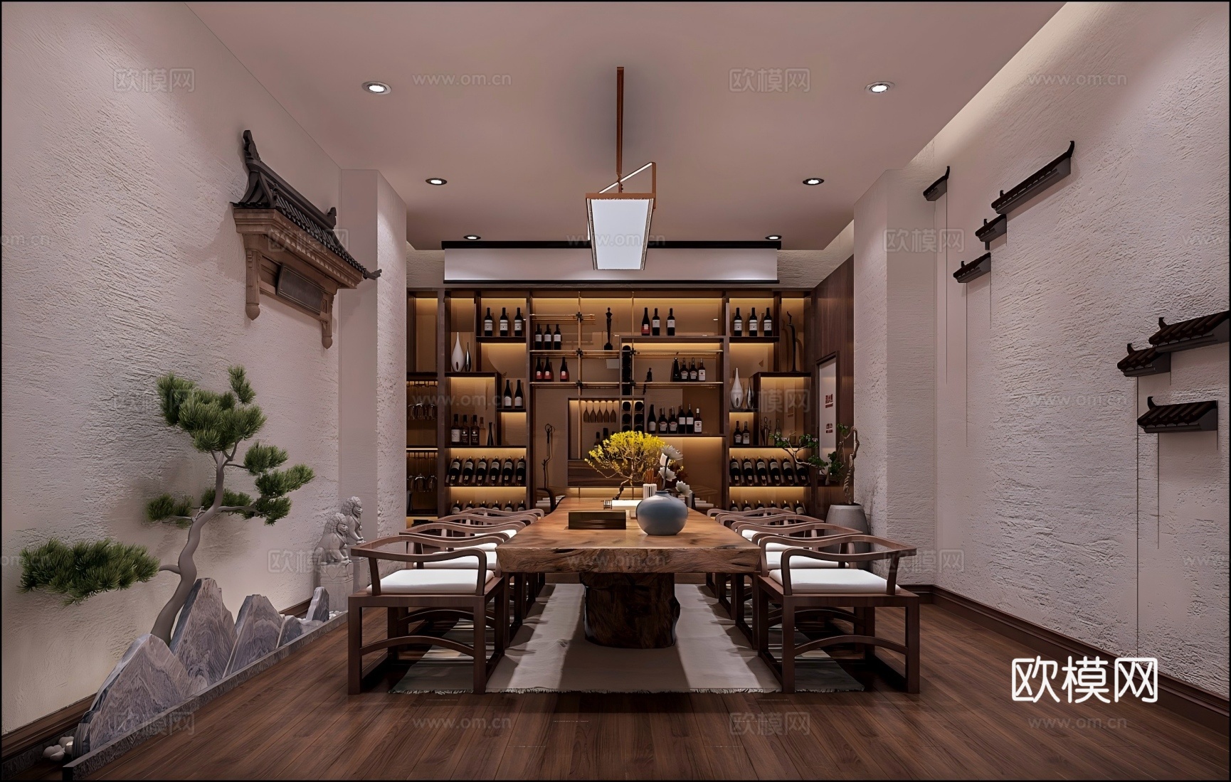 茶叶店茶室休闲包间3d模型下载