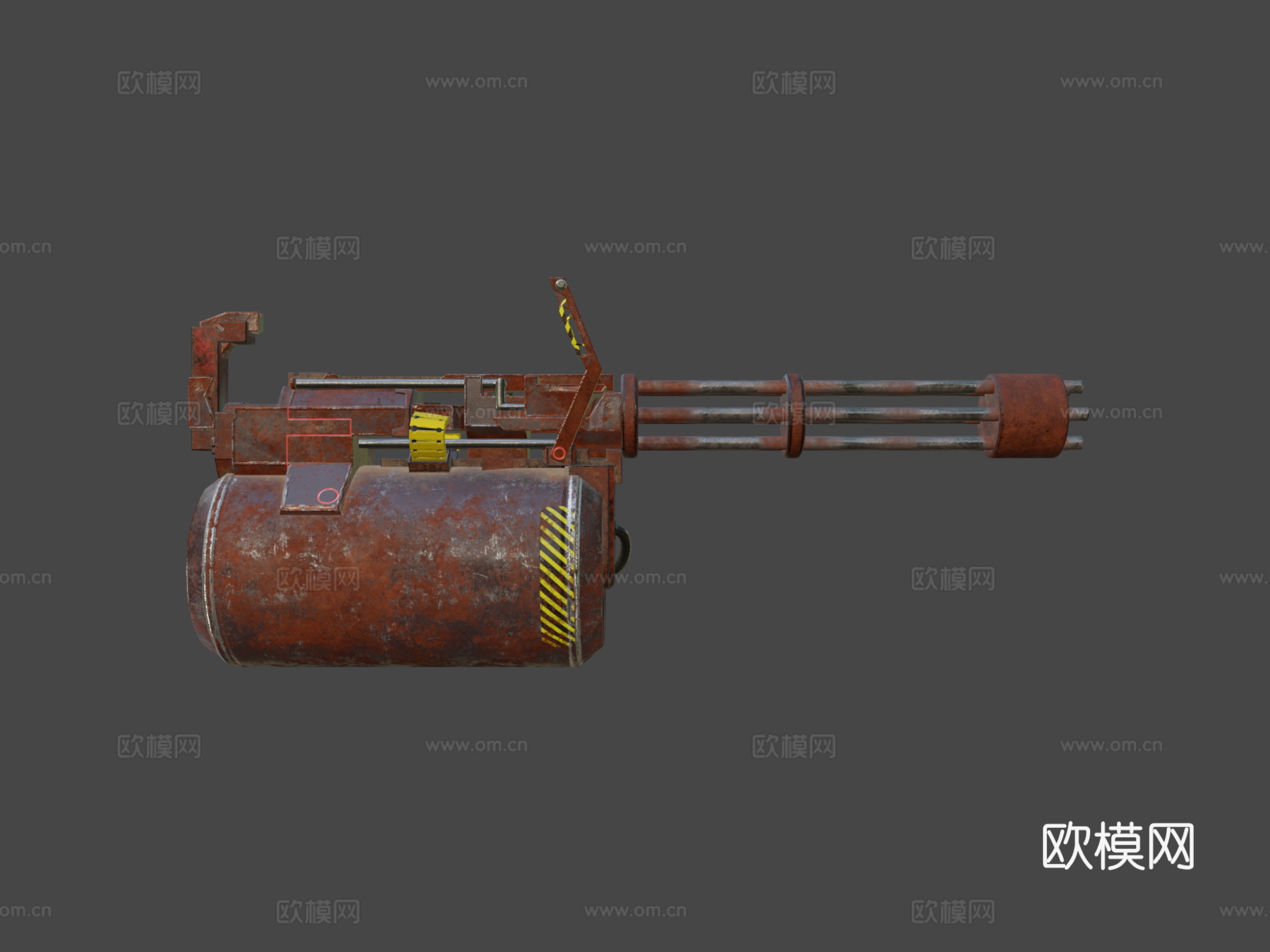 生锈的迷你炮3d模型下载（渲染图6）