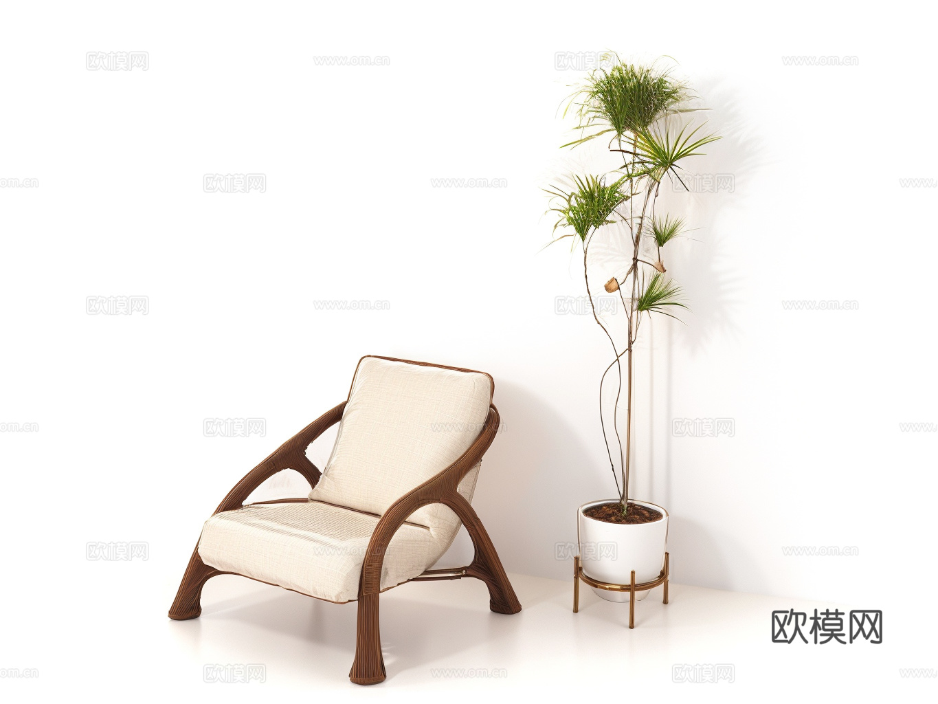 沙发茶几su模型下载（渲染图1）