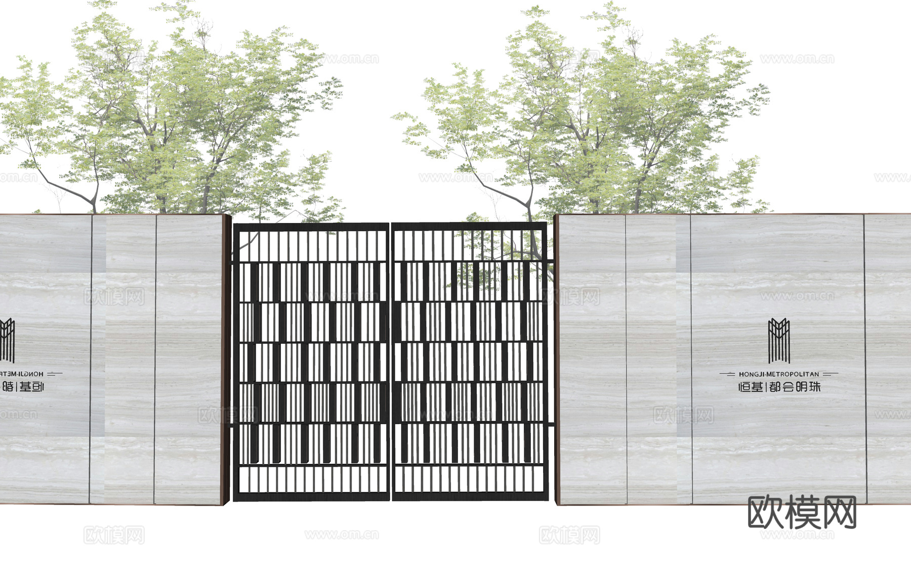 草坪灯 庭院门 水池 屋顶花园 门 室内景观 庭院 造景 景su模型