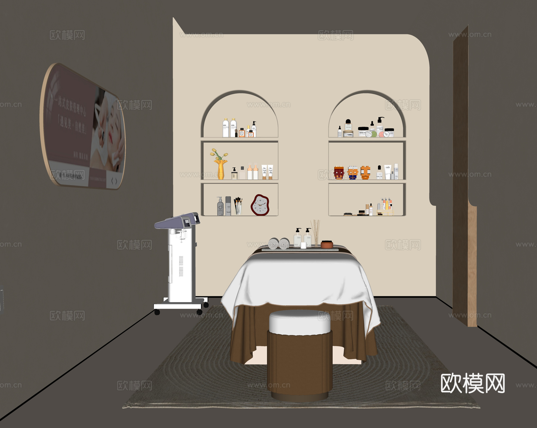 现代spa包房su模型