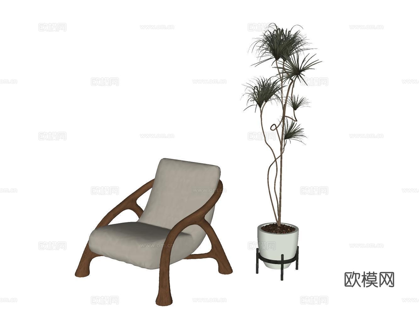 沙发茶几su模型下载（渲染图2）