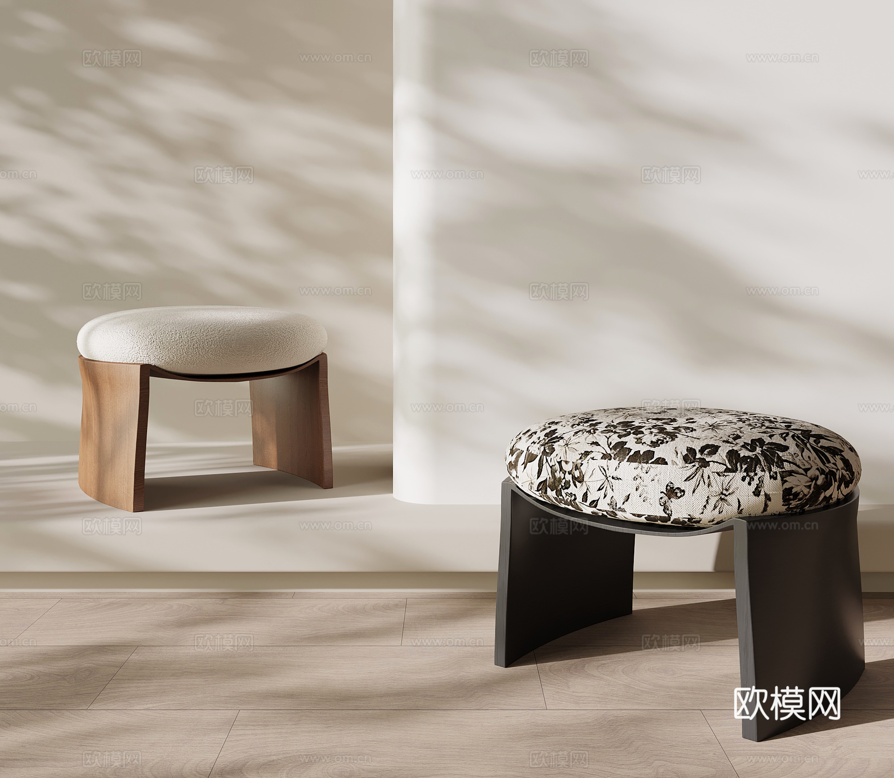 法式中古凳子3d模型下载