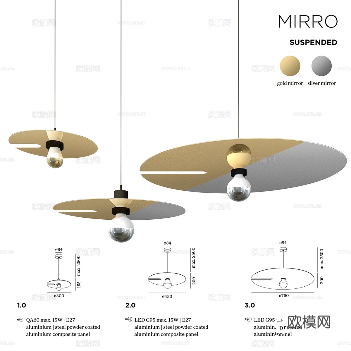 Wever &amp; Ducre Mirro 悬挂灯3d模型下载