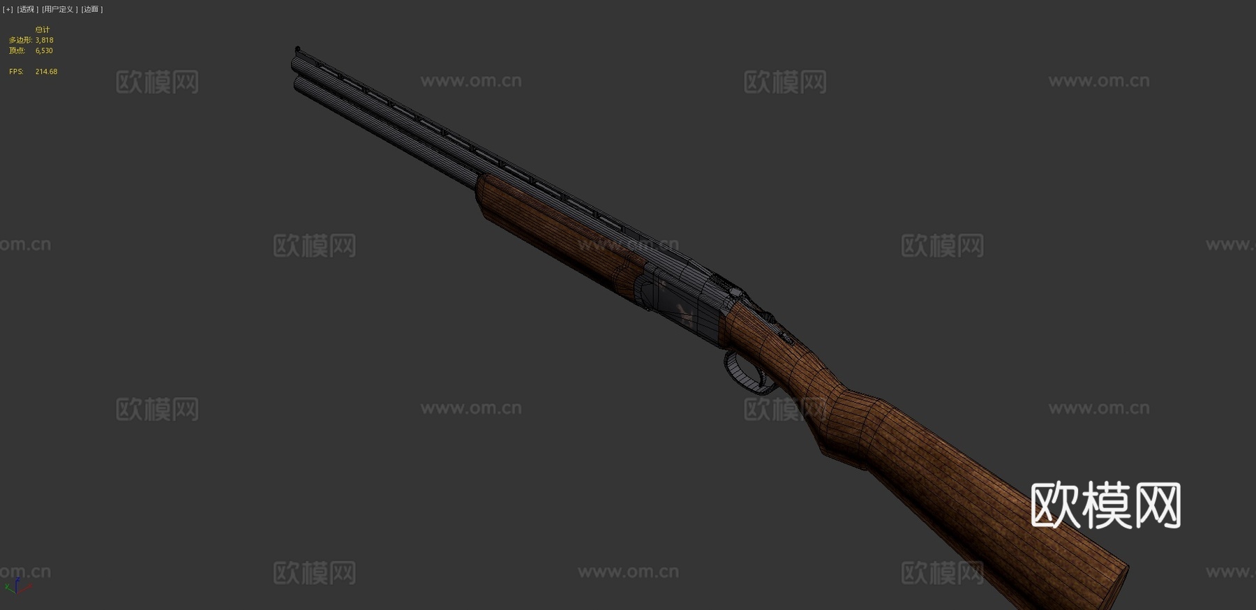 叠排式猎枪3d模型3d模型下载（渲染图4）
