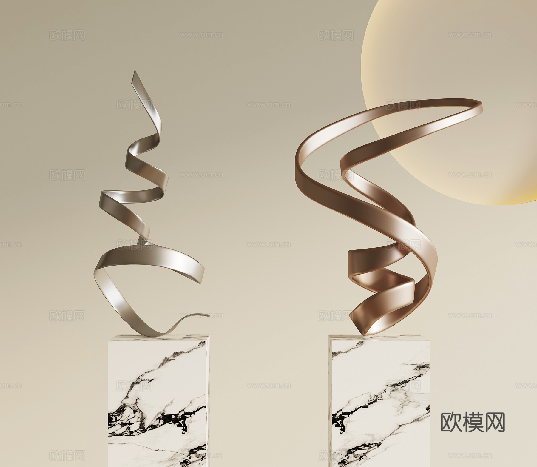 现代意式雕塑 艺术装置 落地雕塑su模型