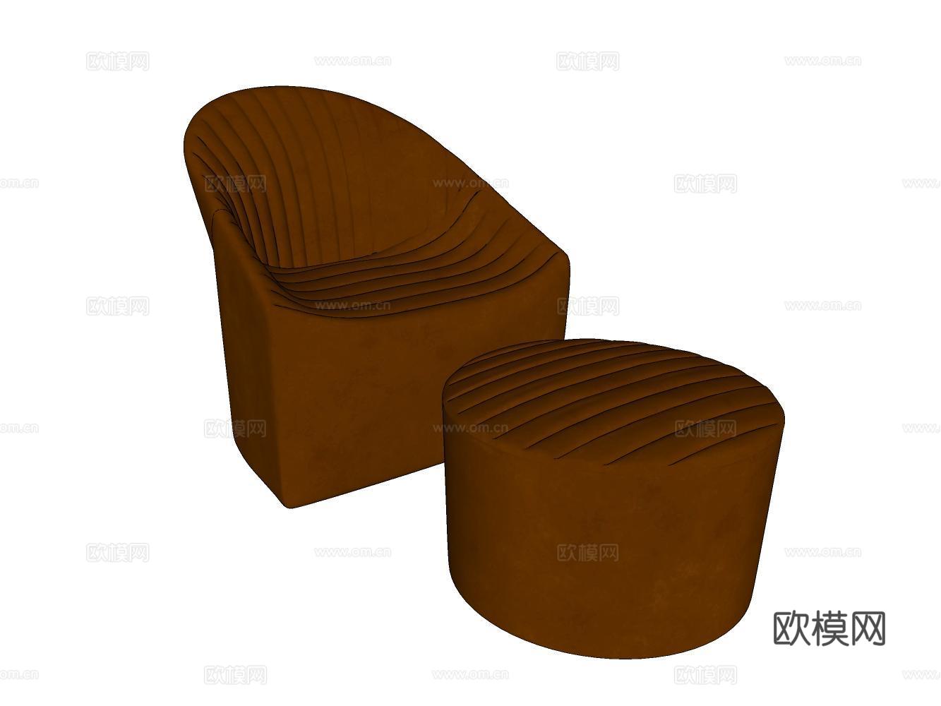沙发休闲椅茶几su模型