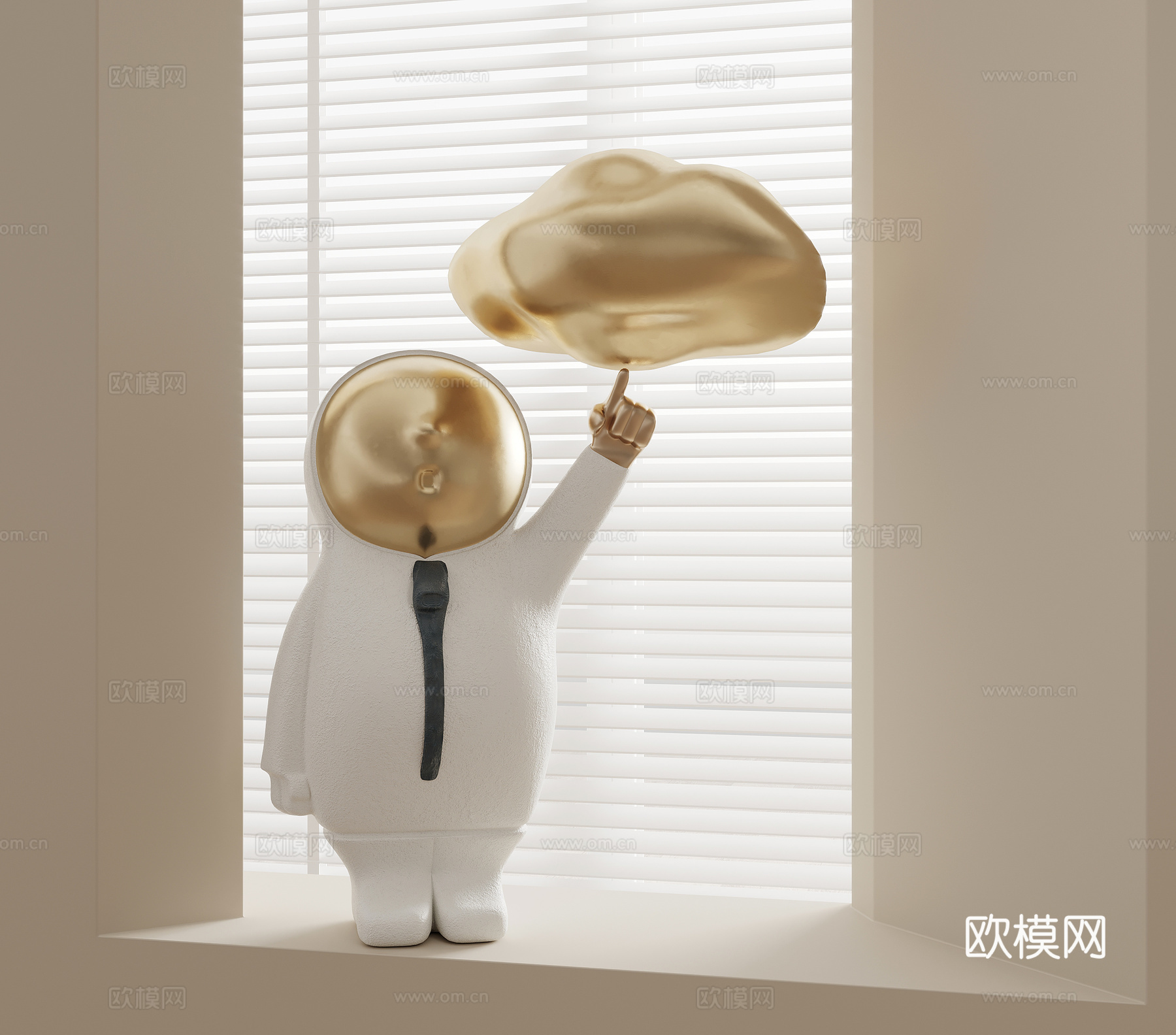 现代雕塑 摆件su模型