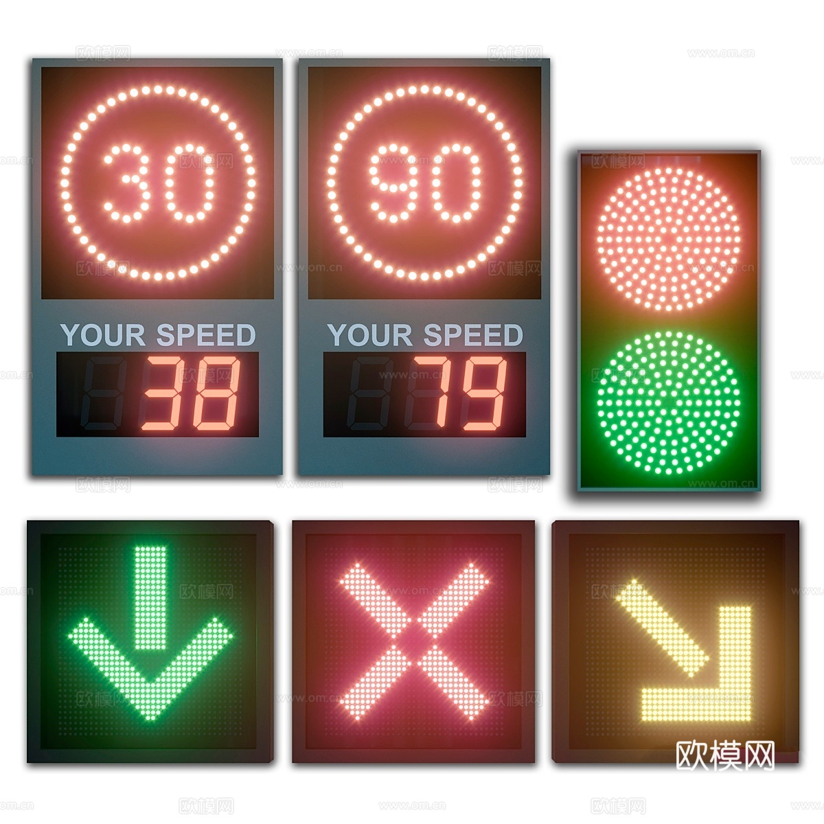 LED显示模块套装033d模型下载