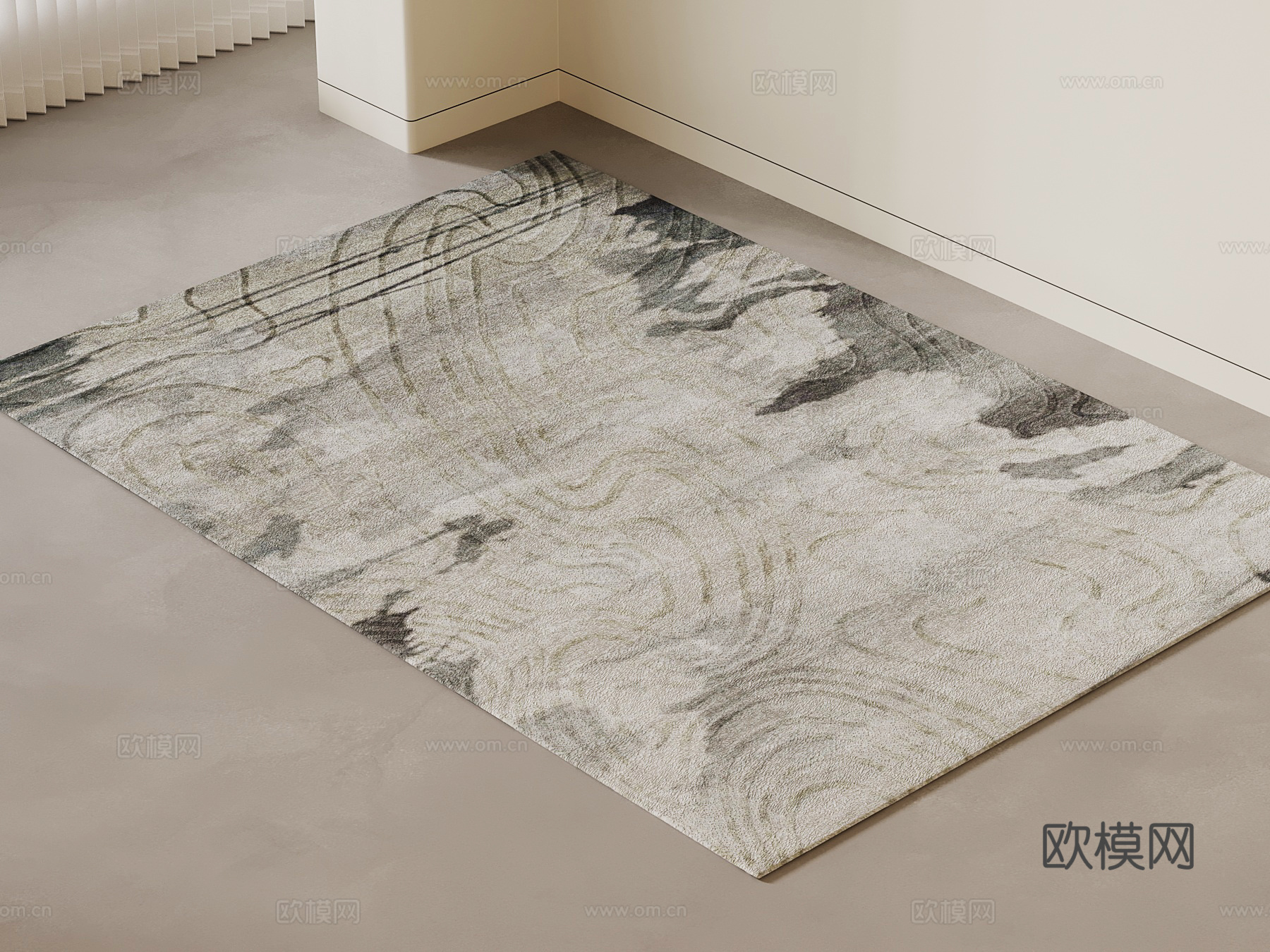 新中式地毯su模型