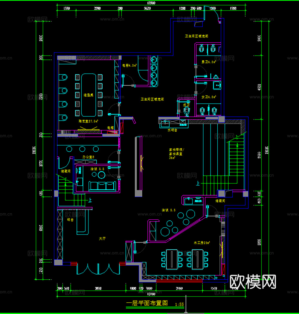 20套培训机构CAD平面图纸2026最新整理cad施工图