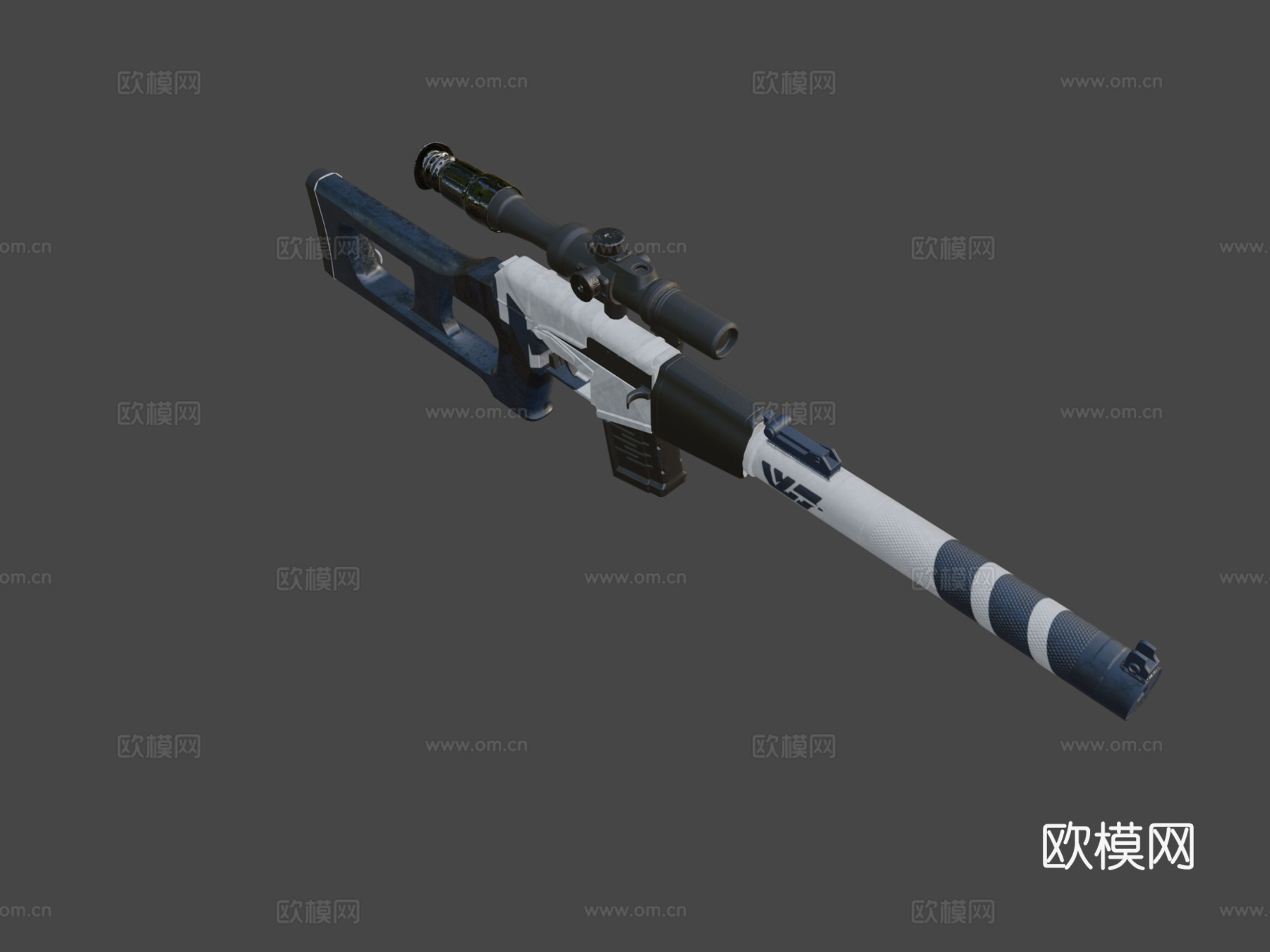 绝地求生WackyJacky101的VSS皮肤3d模型下载（渲染图7）