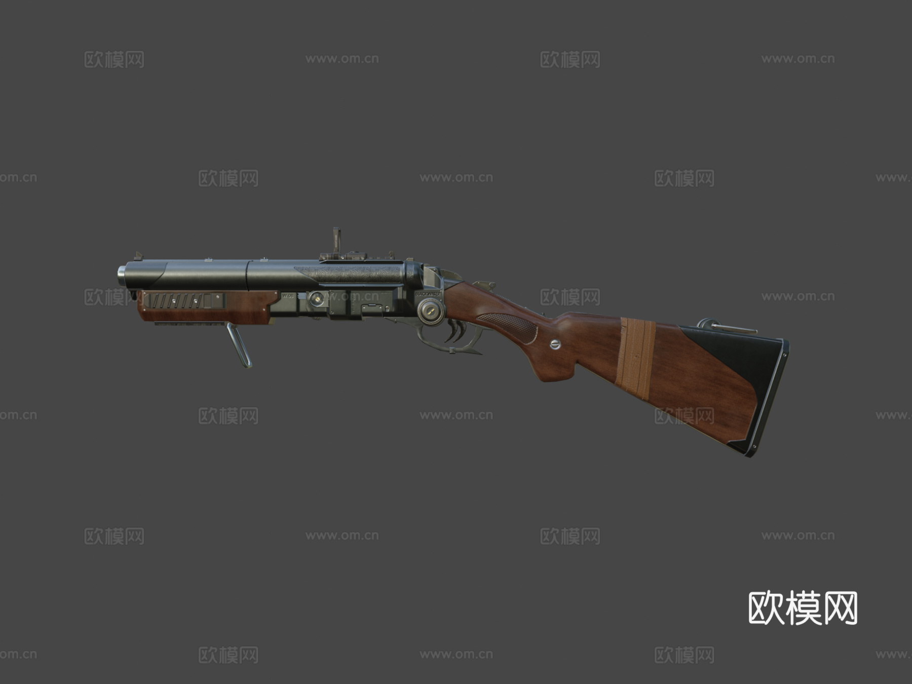 双管霰弹枪3d模型下载（渲染图7）