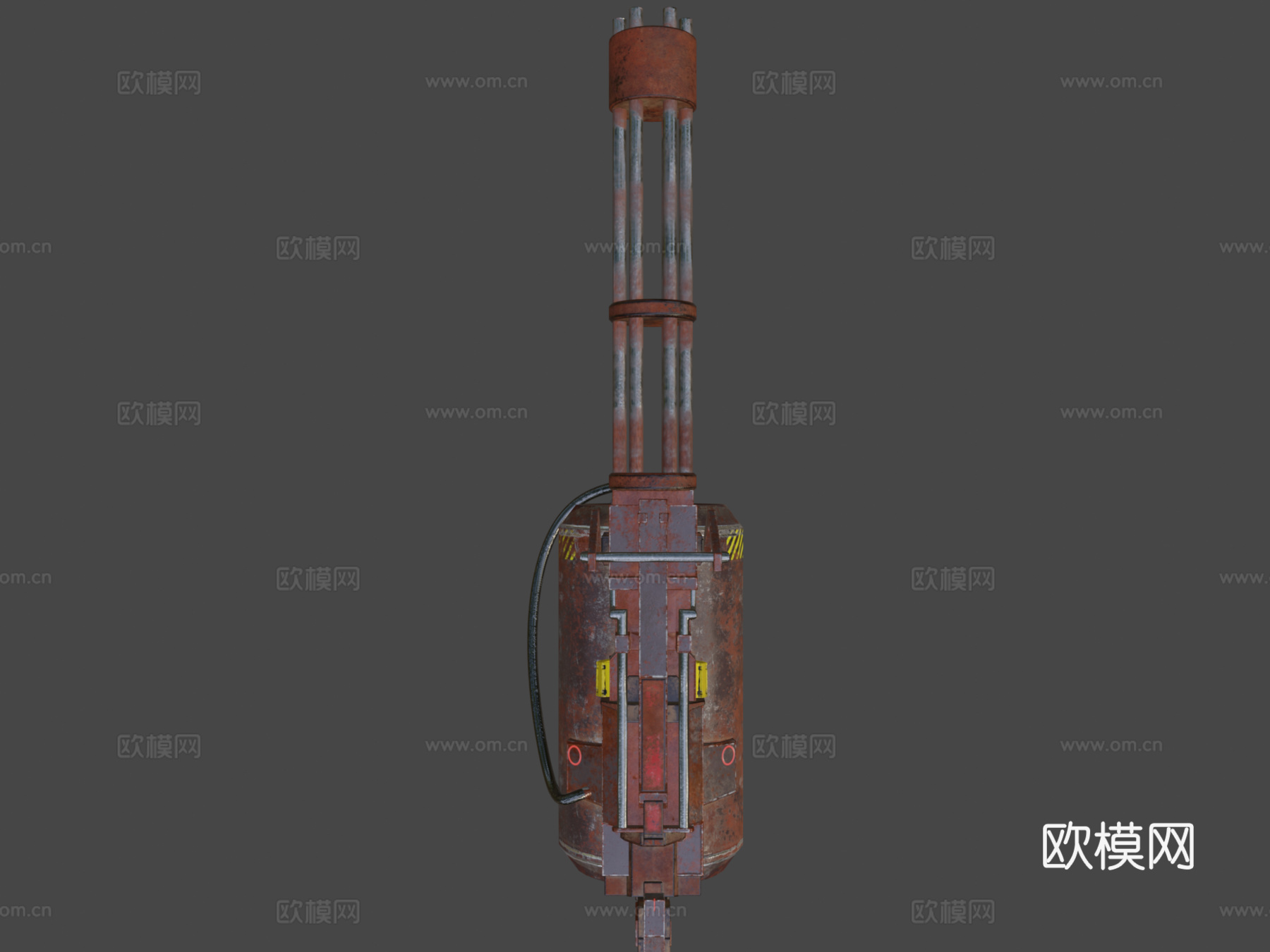 生锈的迷你炮3d模型下载（渲染图8）