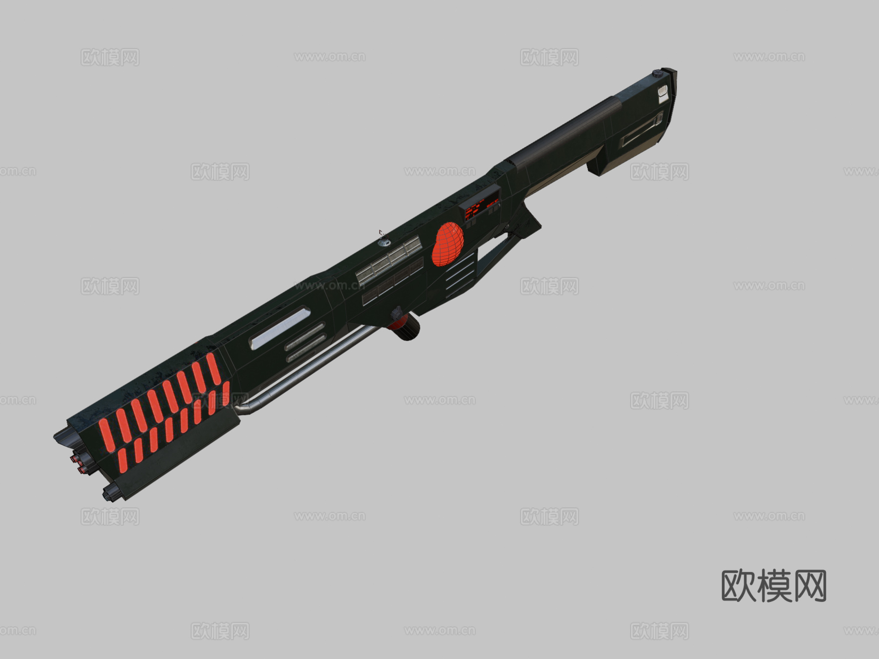 EM90A2激光射线枪3d模型下载（渲染图2）