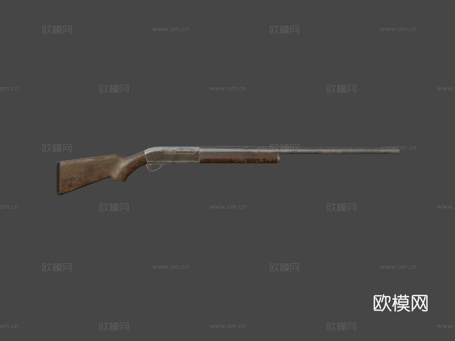 生锈意大利猎枪3d模型下载（渲染图6）