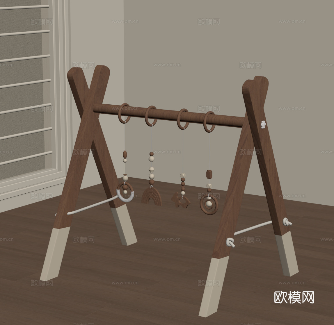 中古风玩具 儿童玩具架su模型