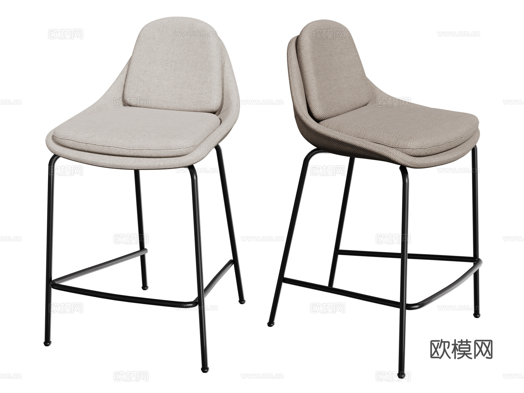 现代吧椅 巴凳 高脚椅 高脚凳 休闲椅su模型