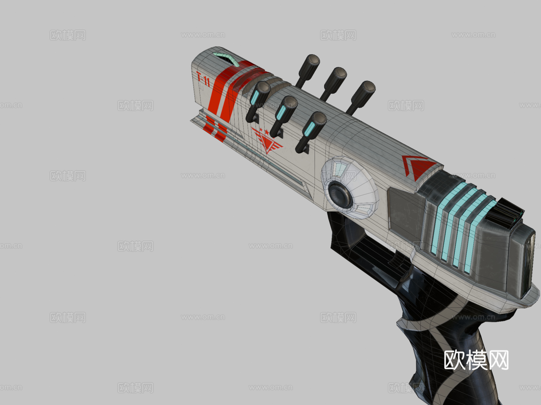 赛博朋克枪T113d模型下载（渲染图2）