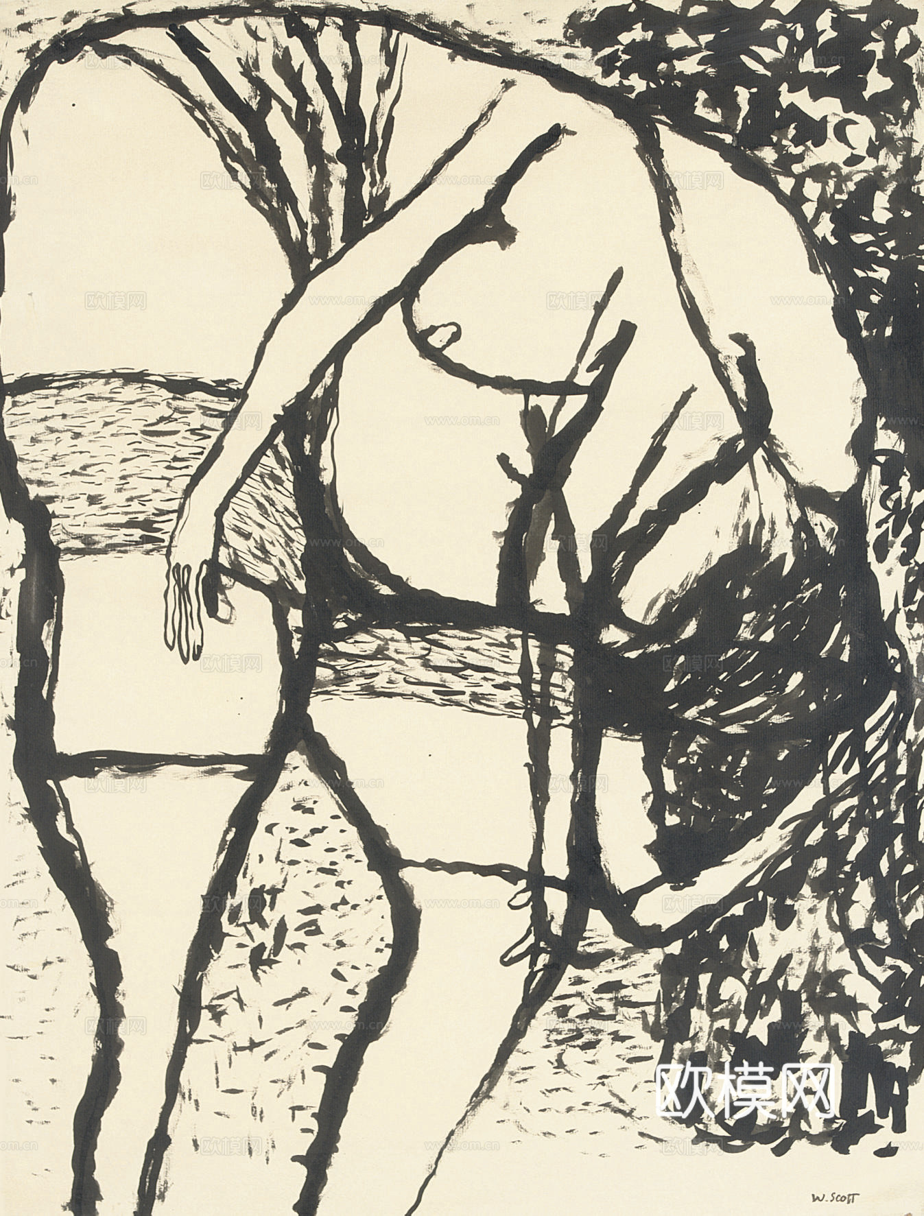 威廉斯科特抽象油画，抽象画，装饰画，现代抽象画，背景装饰画，