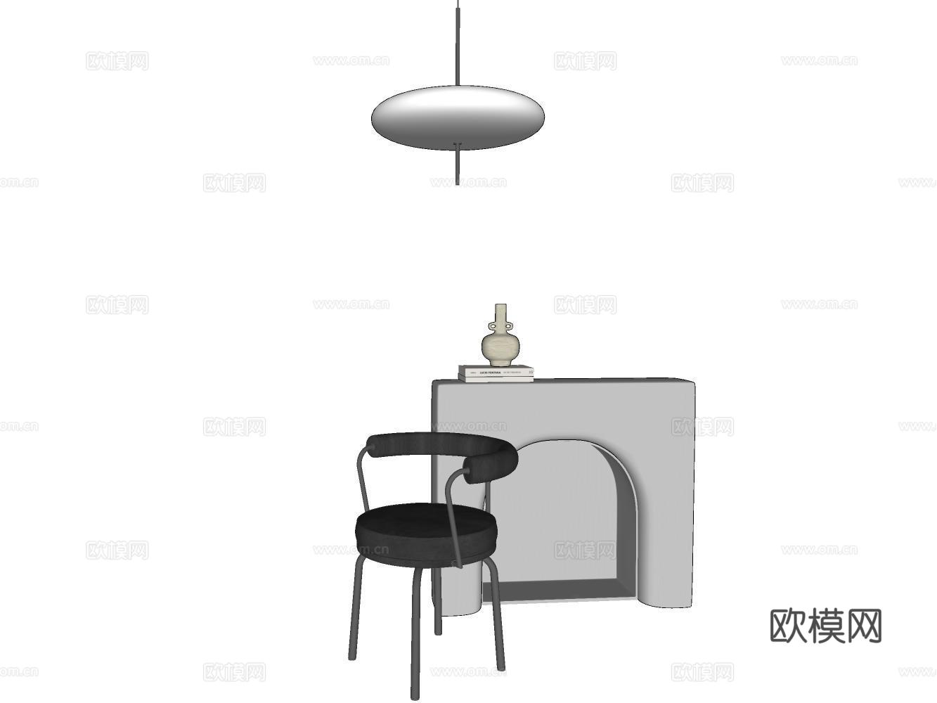 茶几沙发休闲椅摆件su模型