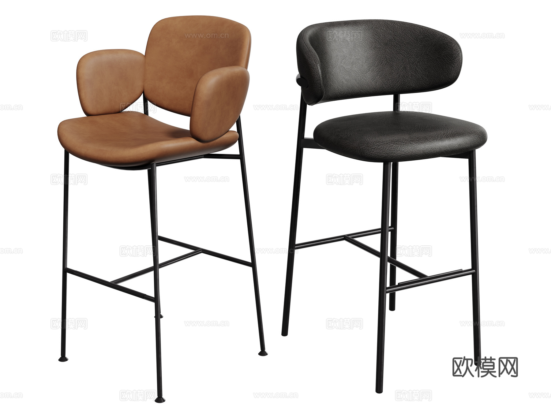 现代吧椅 巴凳 高脚椅 高脚凳 休闲椅su模型