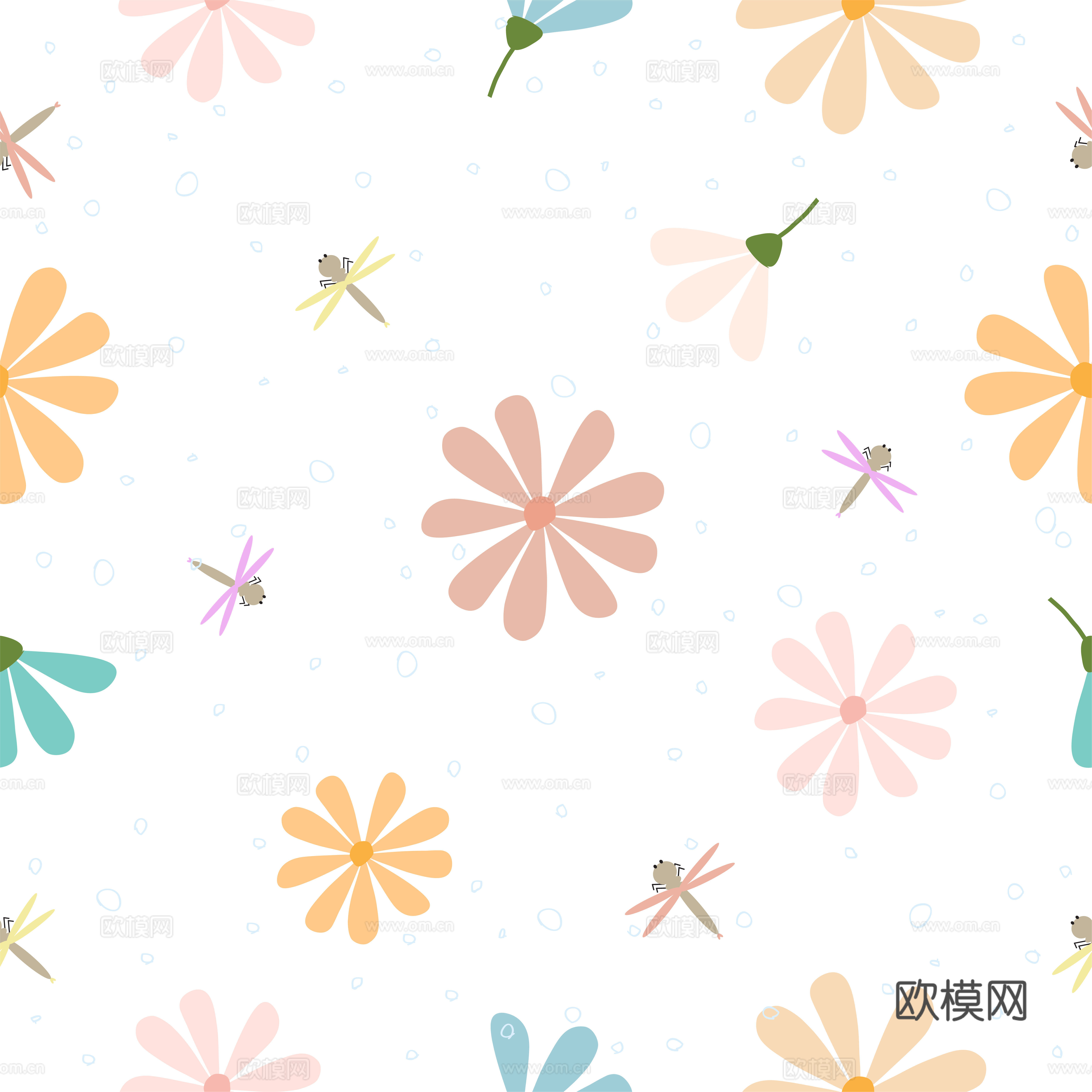 现代植物印花壁纸