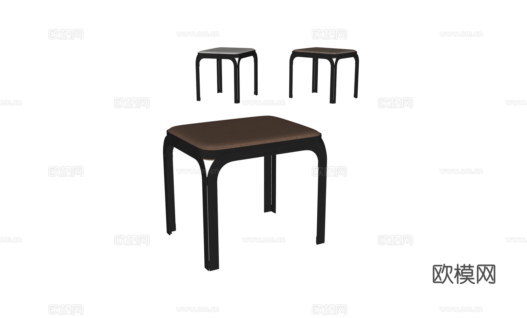 现代金属凳子su模型